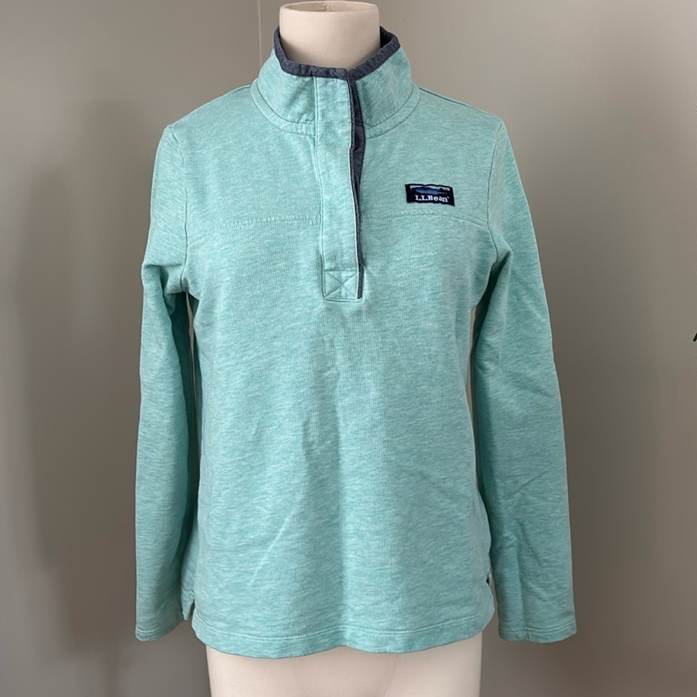 LL Bean Soft Cotton Rugby Henley Pullover Size XSP